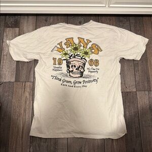 Vans White Short Sleeve Tee with Skull Graphic